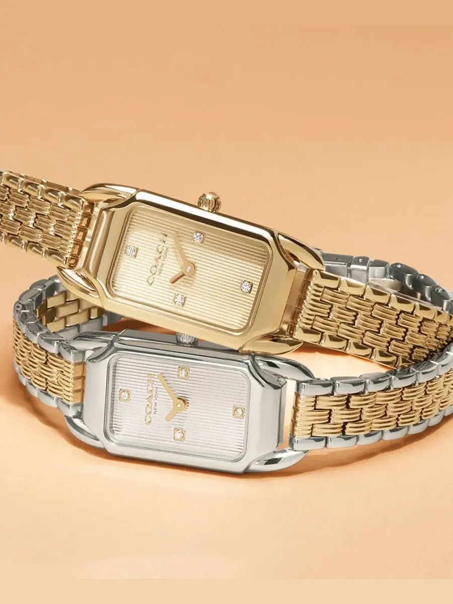 Женские часы Cadie Two Tone Stainless Steel Bracelet Watch, 17.5mm COACH — изображение 6 из 6, оттенок серебряный