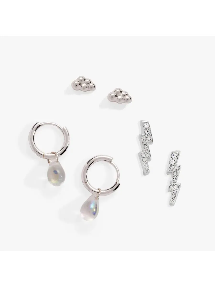 Серьги-пусеты с кристаллами и хагги-кольца, 3 предмета, модель Daisy Earring Alex and Ani
