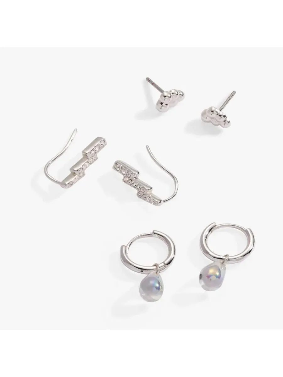 Серьги-пусеты с кристаллами и хагги-кольца, 3 предмета, модель Daisy Earring Alex and Ani — изображение 2 из 3