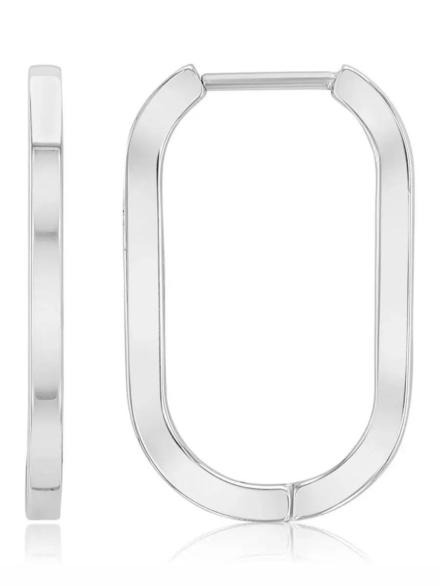 Серьги-кольца овальные из металла с PVD-покрытием Roxy