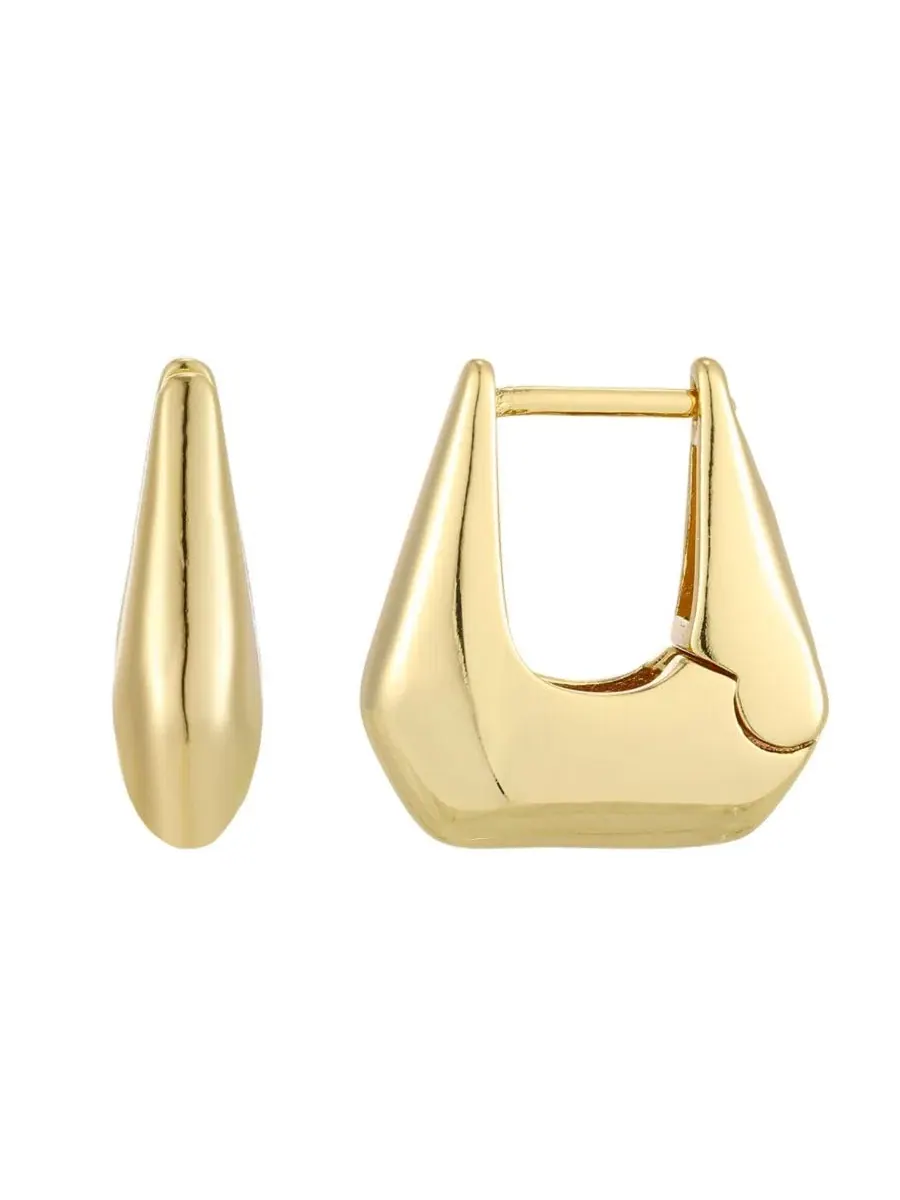 Серьги-кольца с дизайном сумочки, 14k золотое покрытие ADORNIA