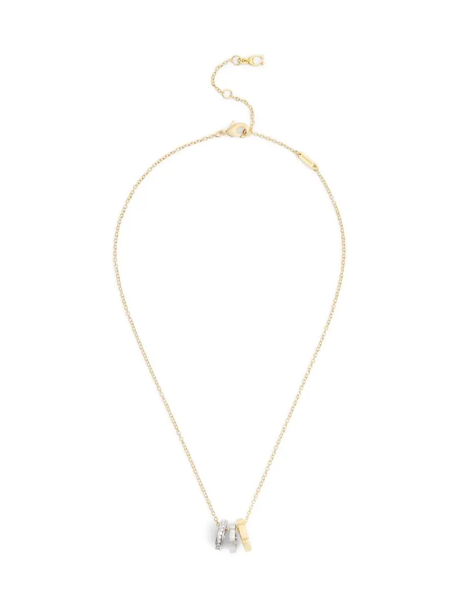 Колье с подвеской из стекла, модель Faux-Stone Signature Tearose Rondelle COACH