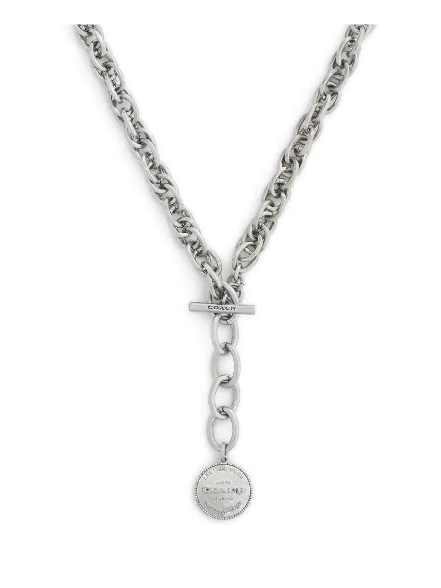 Колье Heritage Twist Link Collar Necklace COACH — изображение 5 из 6, оттенок серебристый
