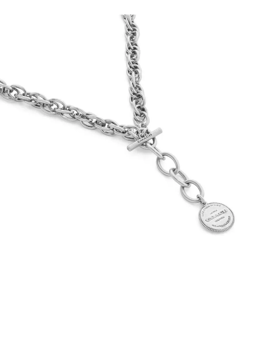 Колье Heritage Twist Link Collar Necklace COACH — изображение 6 из 6, оттенок серебристый