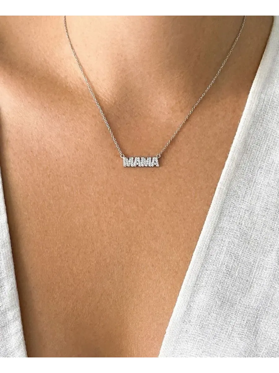 Комплект из двух ожерелий Mama и Bar ADORNIA — изображение 4 из 6, оттенок серебряный