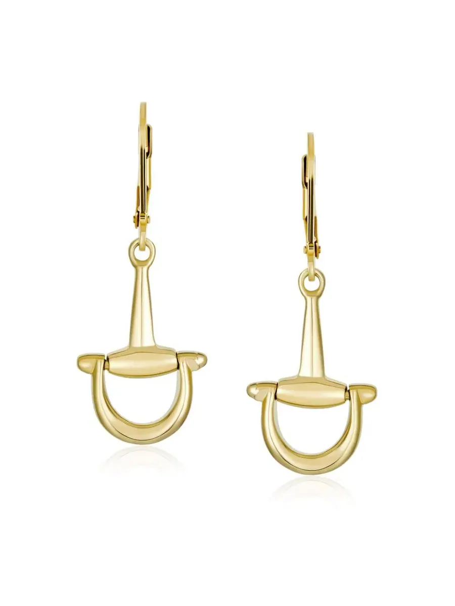 Серьги-подвески с мотивом конской уздечки Bling Jewelry — изображение 3 из 4, оттенок золотистый