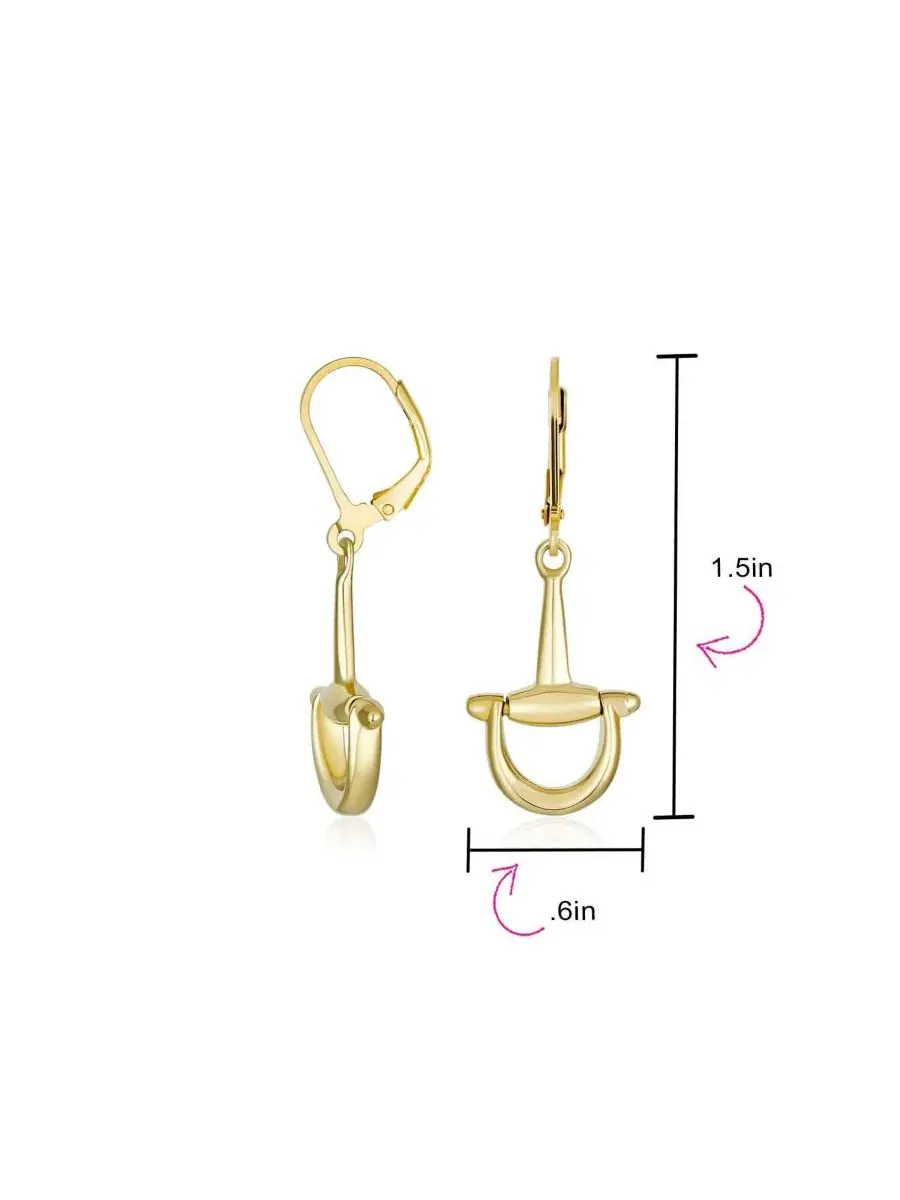 Серьги-подвески с мотивом конской уздечки Bling Jewelry — изображение 4 из 4, оттенок золотистый