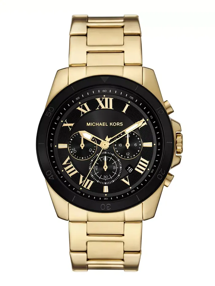 Мужские часы Alek Chronograph с золотистым корпусом из нержавеющей стали, 44 мм Michael Kors