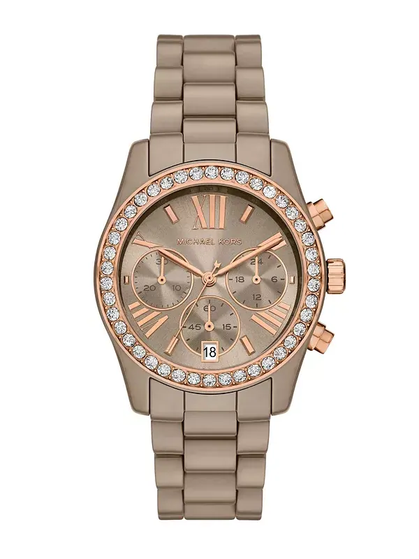 Женские часы Lexington Chronograph из норковой керамики, 38 мм Michael Kors — изображение 1 из 4, оттенок минк