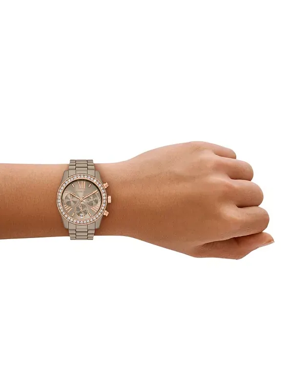 Женские часы Lexington Chronograph из норковой керамики, 38 мм Michael Kors — изображение 4 из 4, оттенок минк