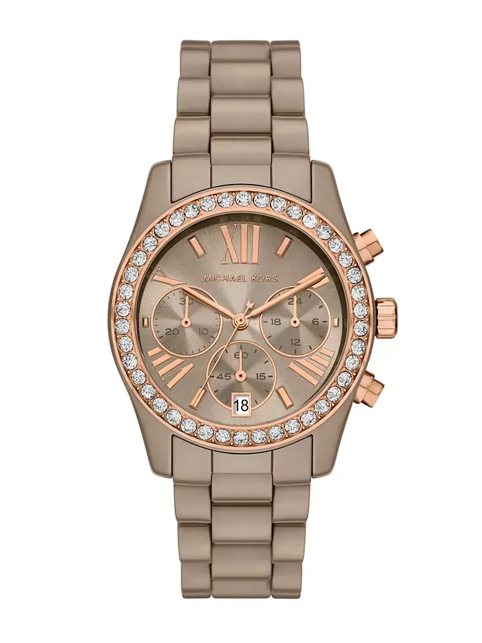 Женские часы Lexington Chronograph Mink Ceramic, 38mm Michael Kors