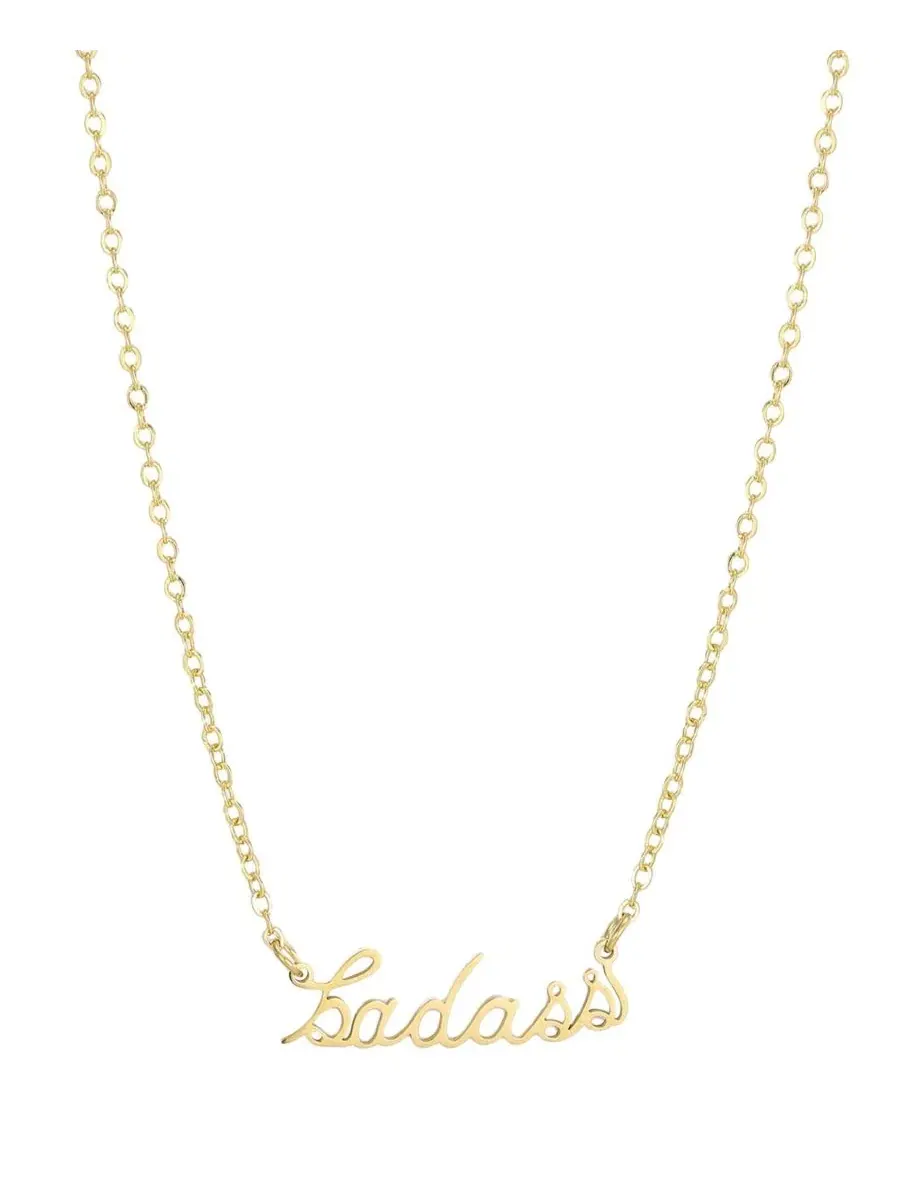 Кулон-подвеска с надписью «Badass» в золоте, 18k ADORNIA