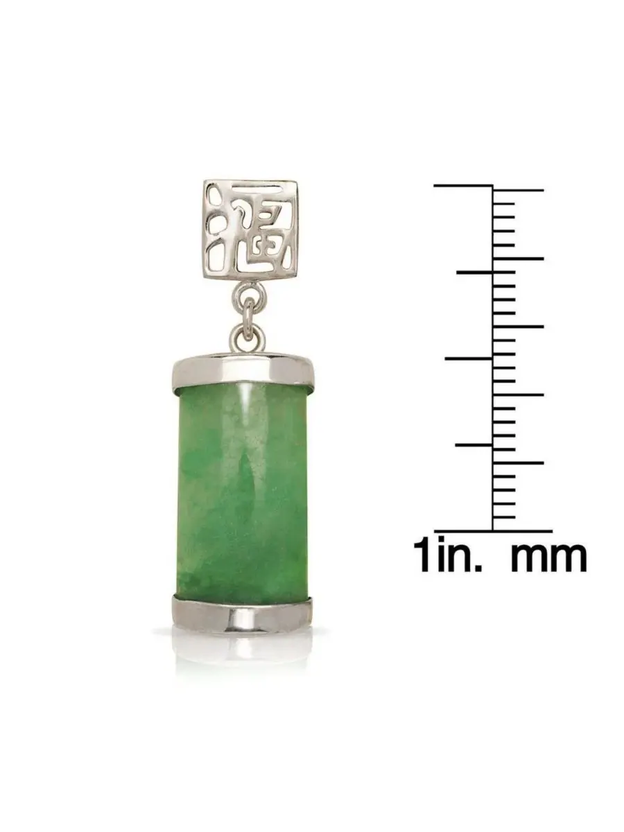 Серьги-подвески из стерлингового серебра с нефритом, модель Segment Drop Longevity Curata Jewelry — изображение 2 из 7