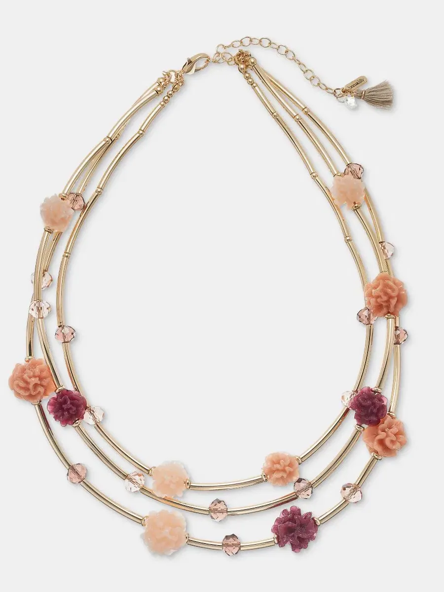 Колье-воротник с цветочным принтом, модель Flower Layered Collar Necklace Lonna & Lilly