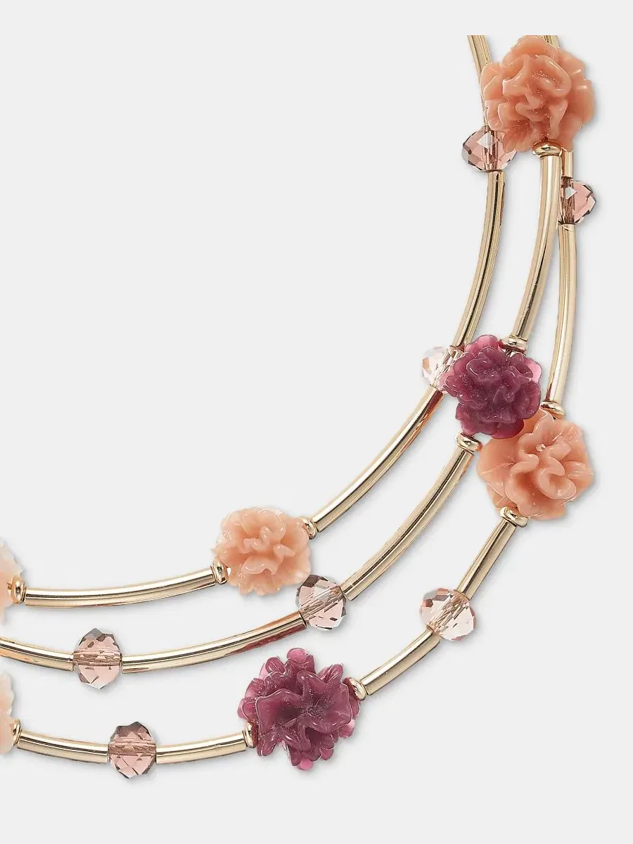Колье-воротник с цветочным принтом, модель Flower Layered Collar Necklace Lonna & Lilly — изображение 2 из 5