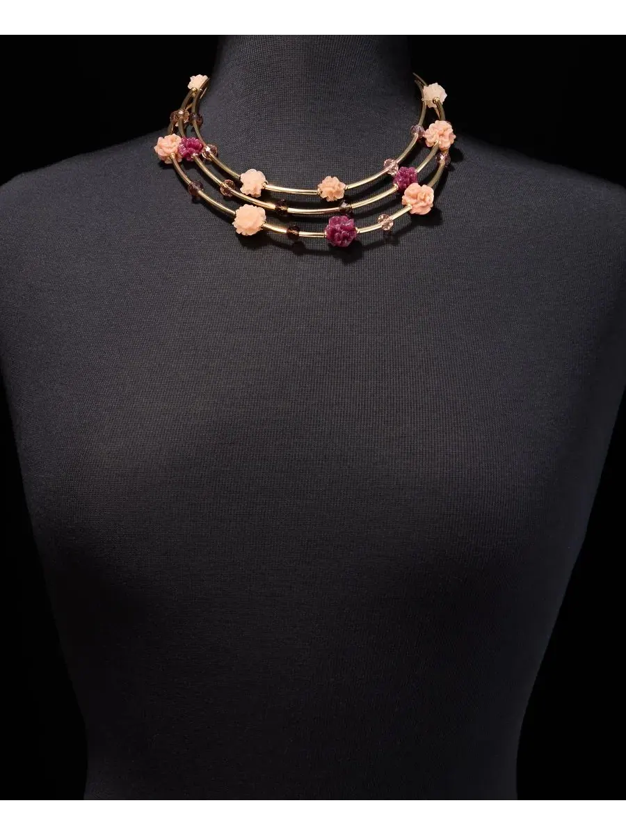 Колье-воротник с цветочным принтом, модель Flower Layered Collar Necklace Lonna & Lilly — изображение 3 из 5