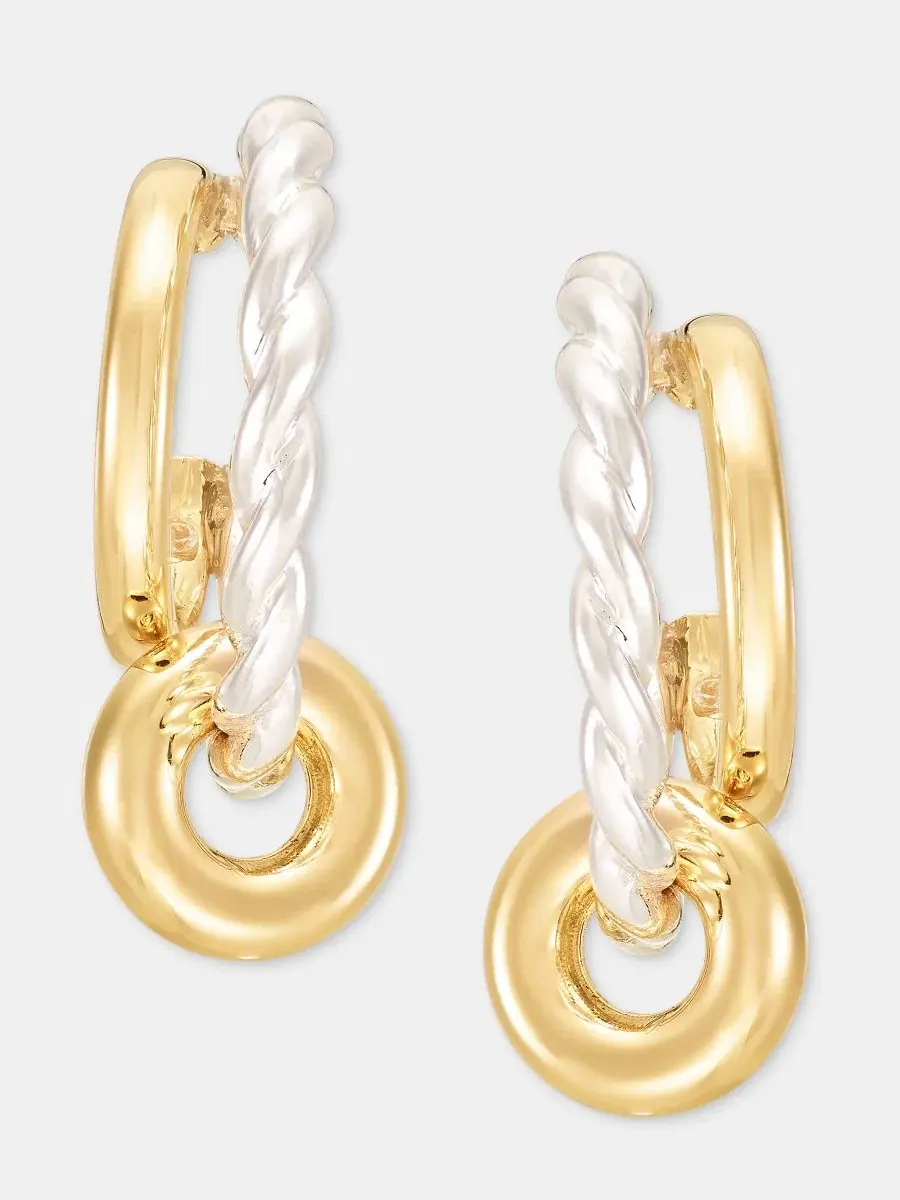 Серьги-кольца с подвесками-ронделями Anne Klein