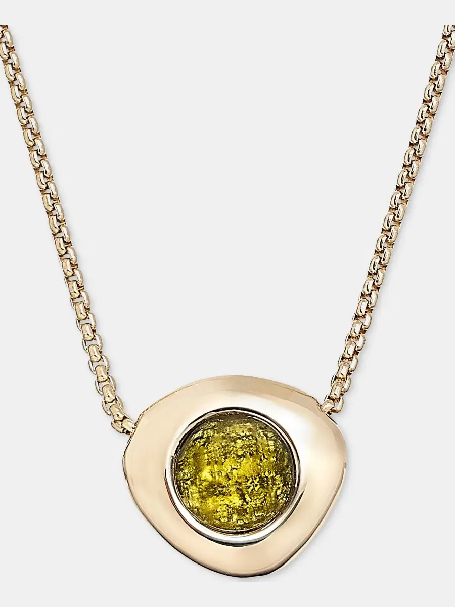 Колье с подвеской из камня Stone Pebble Pendant Anne Klein — изображение 2 из 5, оттенок зеленый