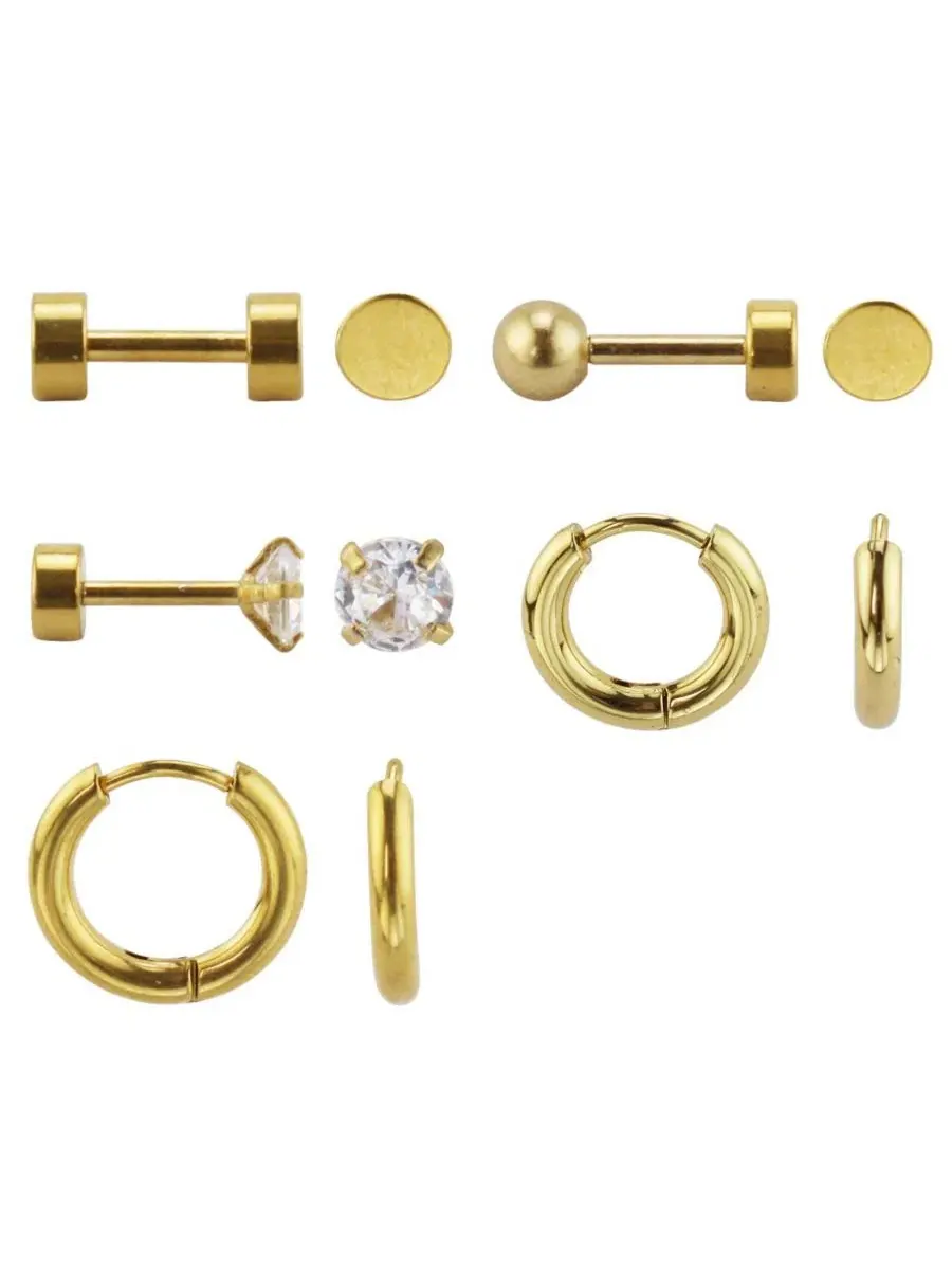 Серьги из нержавеющей стали: кольца и гвоздики Rebl Jewelry