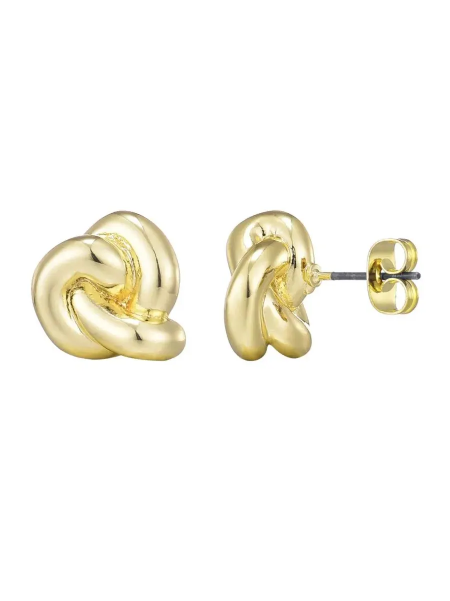 Серьги-пусеты с узлом, 14K золотое покрытие ADORNIA