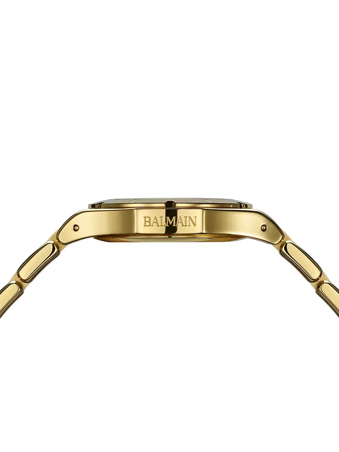 Женские часы Swiss Be Balmain Moonphase Diamond (1/20 ct. t.w.) с бриллиантами, позолоченные PVD — изображение 3 из 4