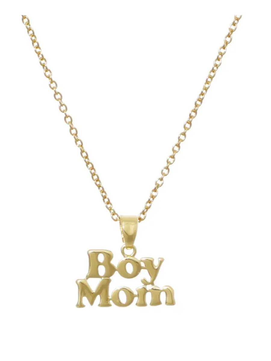 Подвеска-кулон с надписью Boy Mom, 14K золотое покрытие ADORNIA
