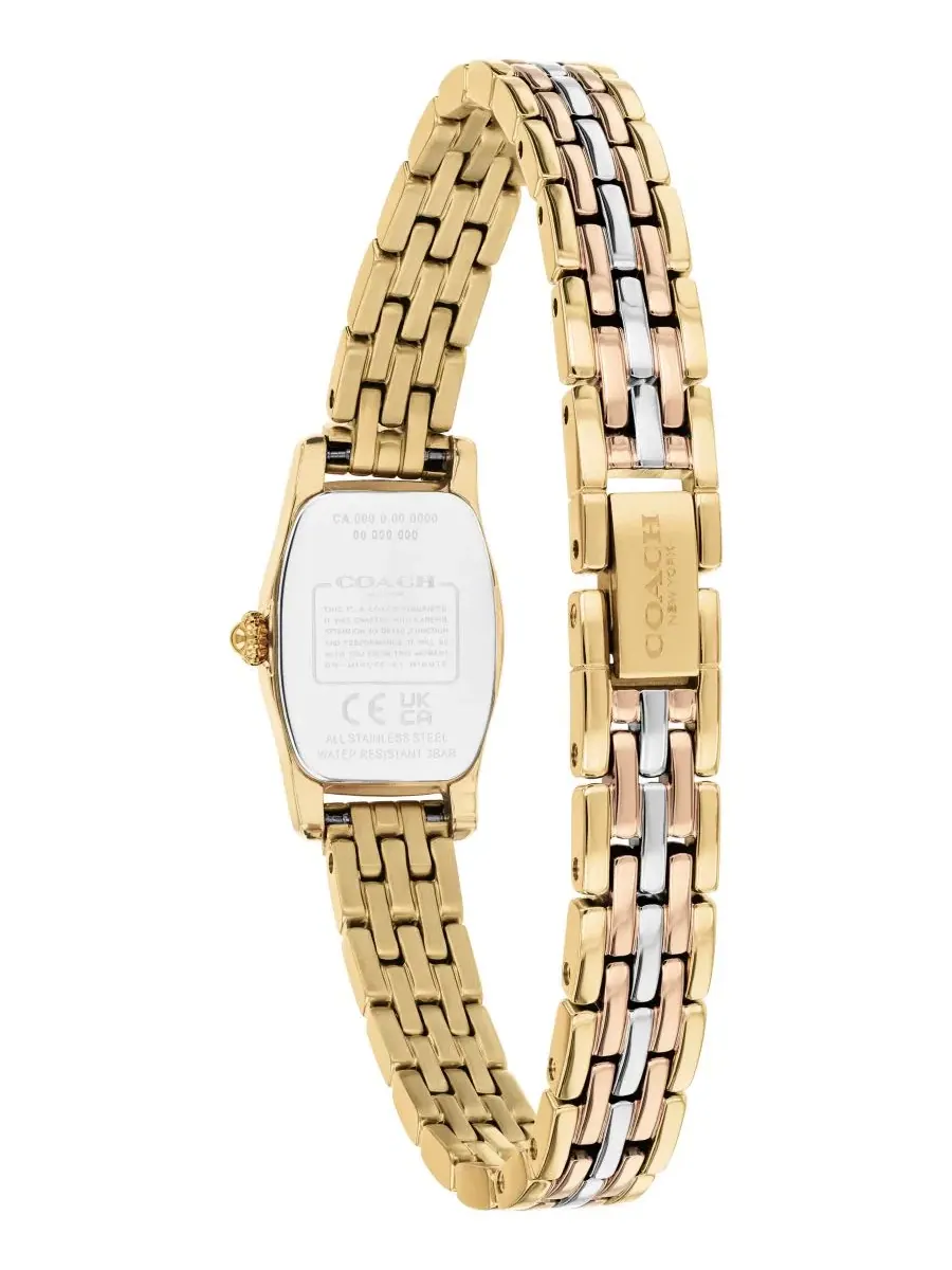 Женские часы Greta Tri-Tone с браслетом из нержавеющей стали, 15.3 мм COACH — изображение 2 из 4, оттенок серебристый/белый