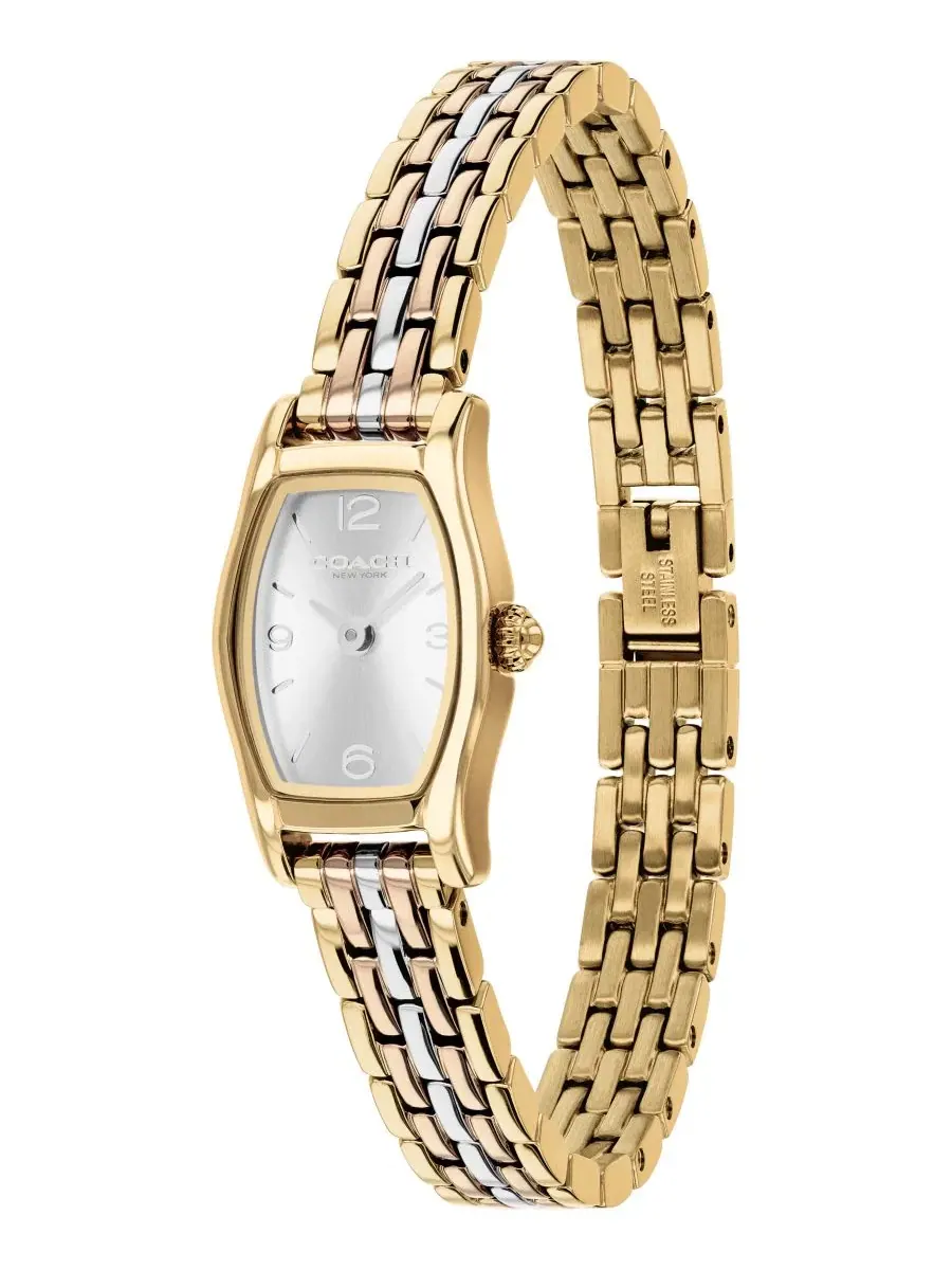 Женские часы Greta Tri-Tone с браслетом из нержавеющей стали, 15.3 мм COACH — изображение 3 из 4, оттенок серебристый/белый
