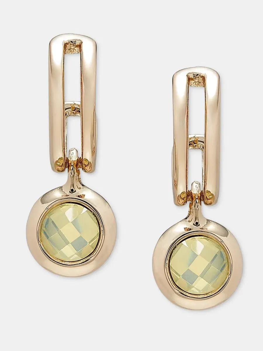 Серьги-конго с подвесками из камней Stone Charm Huggie Hoop Earrings Anne Klein