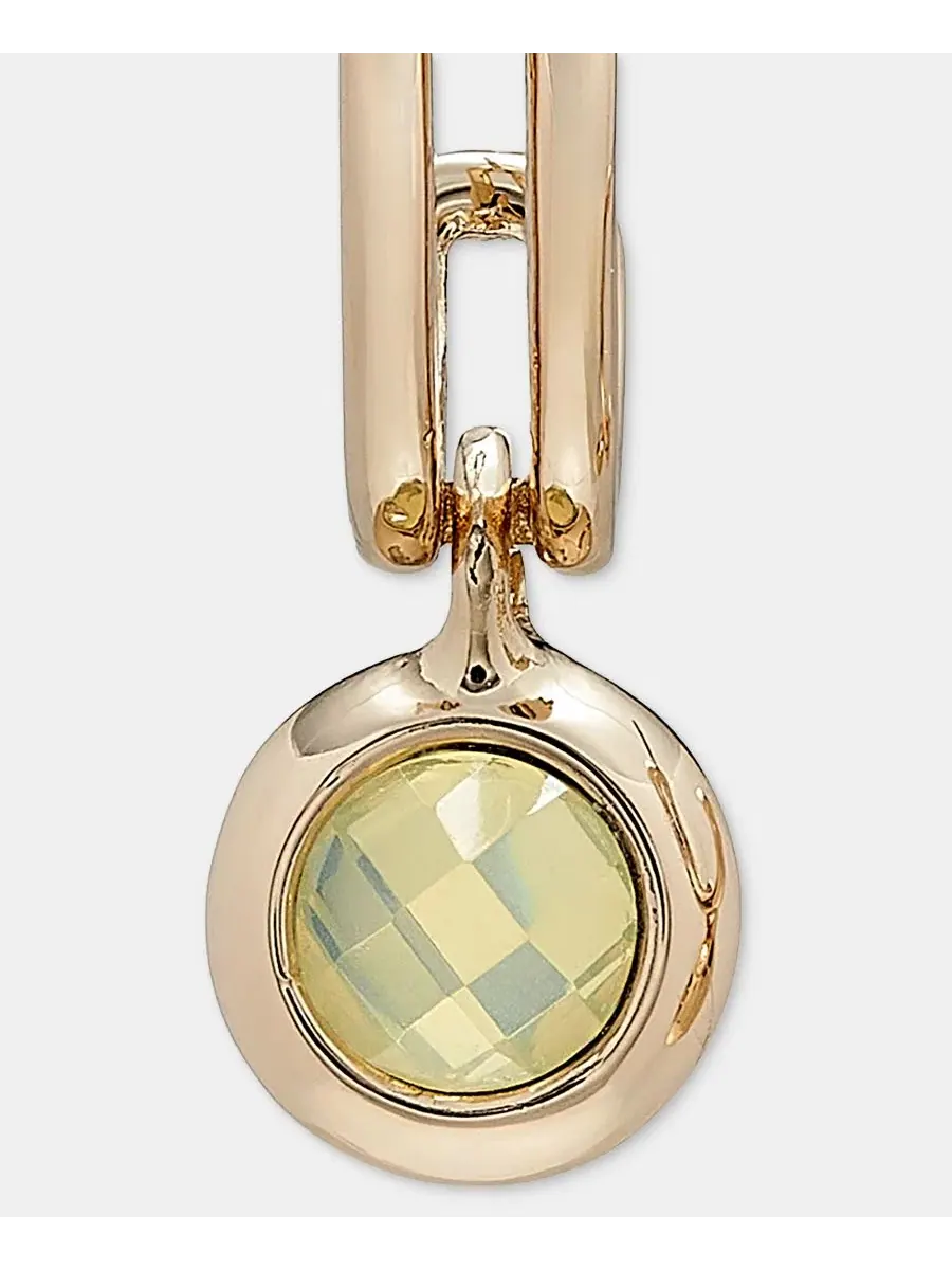Серьги-конго с подвесками из камней Stone Charm Huggie Hoop Earrings Anne Klein — изображение 4 из 4, оттенок прозрачный