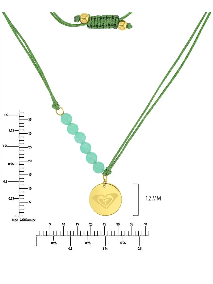 Ожерелье с подвеской-сердцем Yellow Heart Green Aventurine Roxy — изображение 2 из 3, оттенок желтый