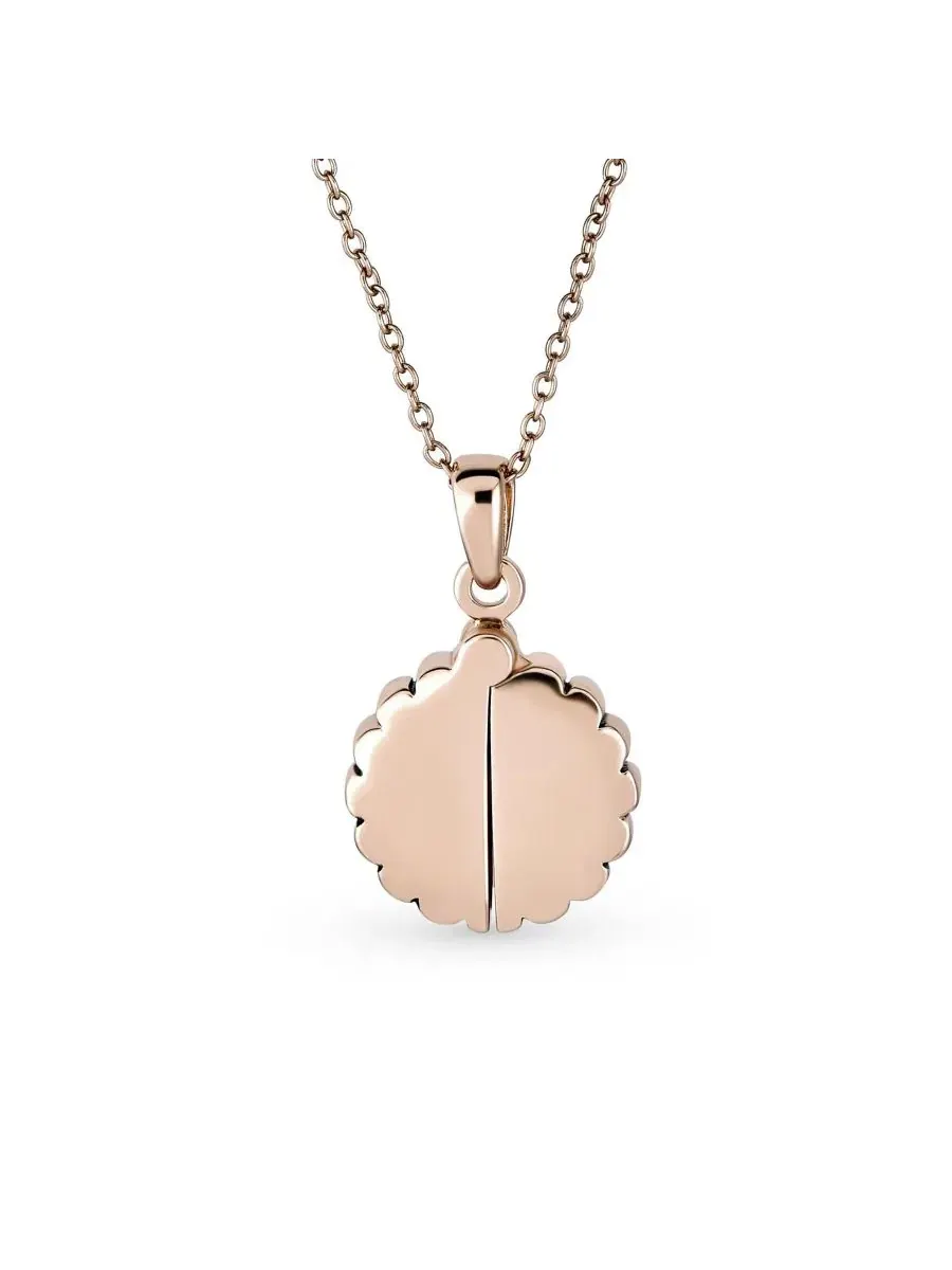 Кулон-медальон с цепочкой, с гравировкой My SUNSHINE Words Bling Jewelry — изображение 4 из 5, оттенок розовый