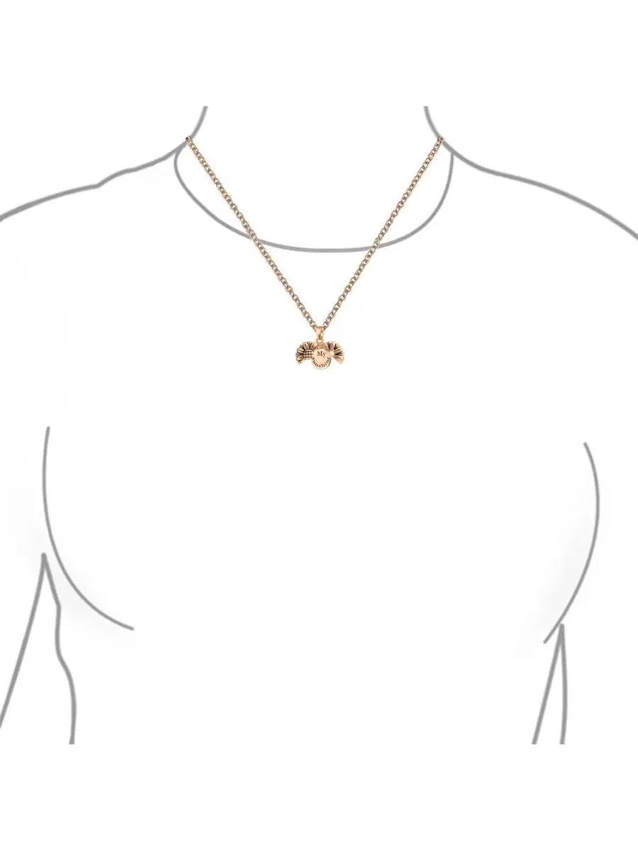 Кулон-медальон с цепочкой, с гравировкой My SUNSHINE Words Bling Jewelry — изображение 5 из 5, оттенок розовый