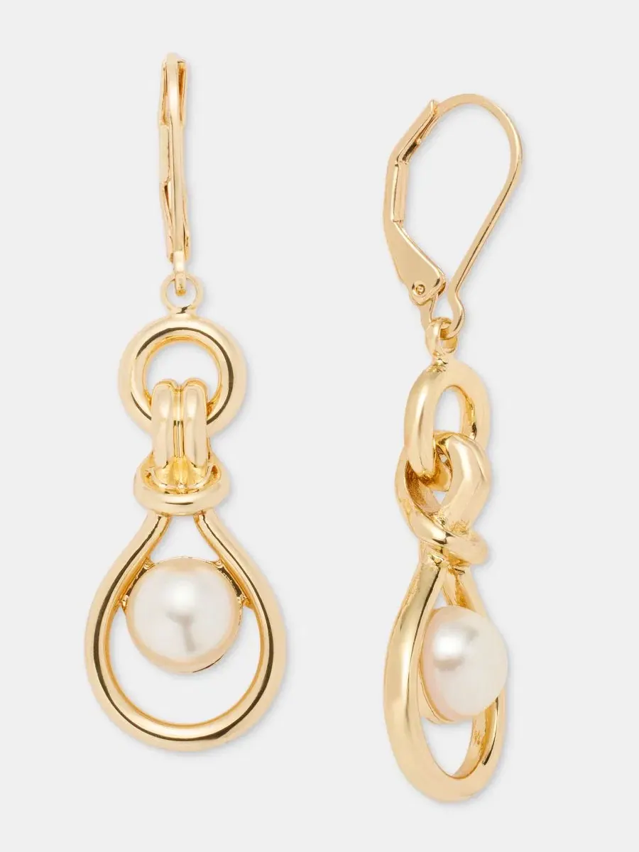 Серьги-подвески с жемчугом Imitation Pearl Linked Drop Anne Klein