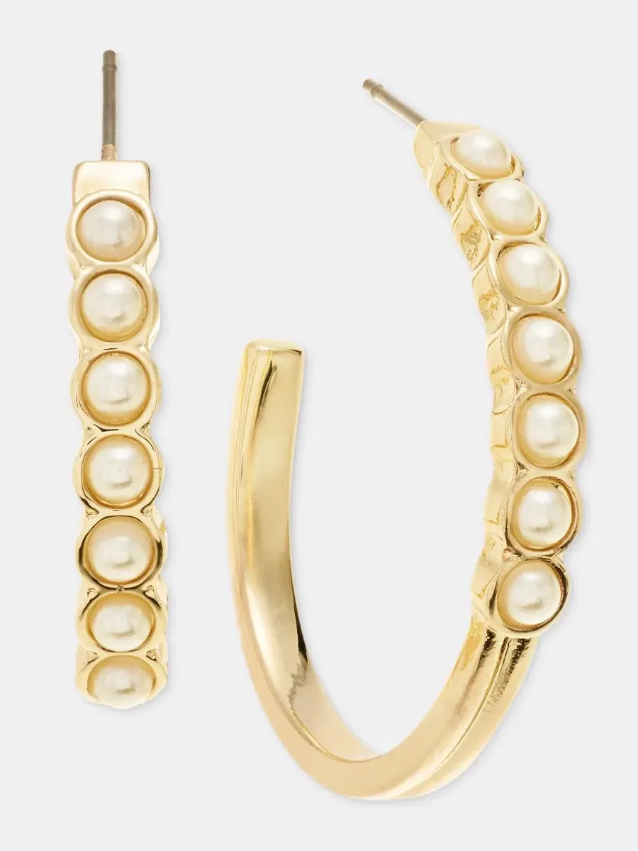 Серьги-каффы с имитацией жемчуга C-Hoop Anne Klein