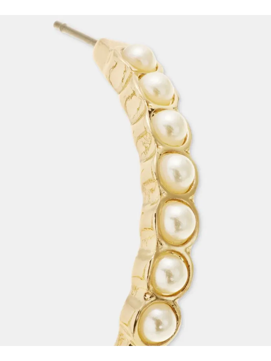 Серьги-каффы с имитацией жемчуга C-Hoop Anne Klein — изображение 4 из 4, оттенок серебристый