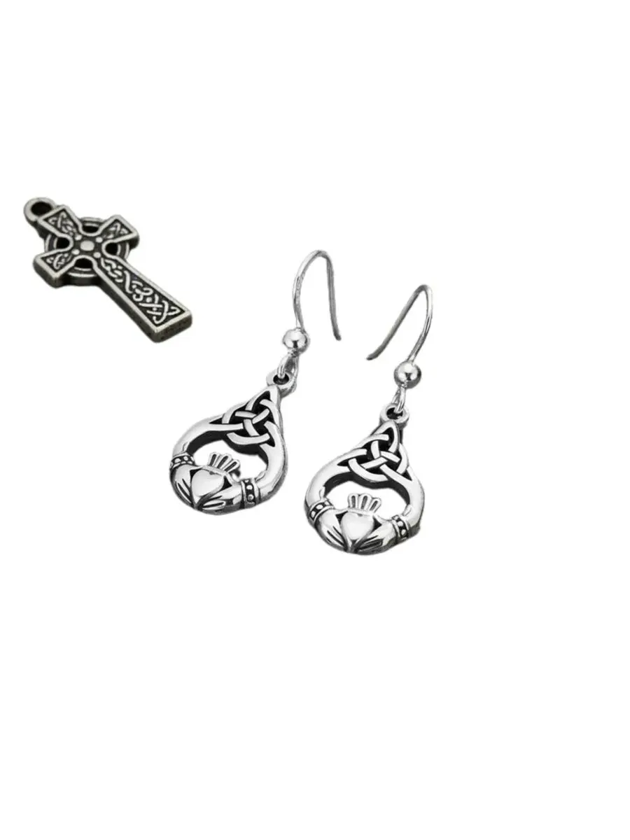 Серьги-подвески с символом дружбы Кладдах, модель Friendship Love Symbol Bling Jewelry — изображение 3 из 3