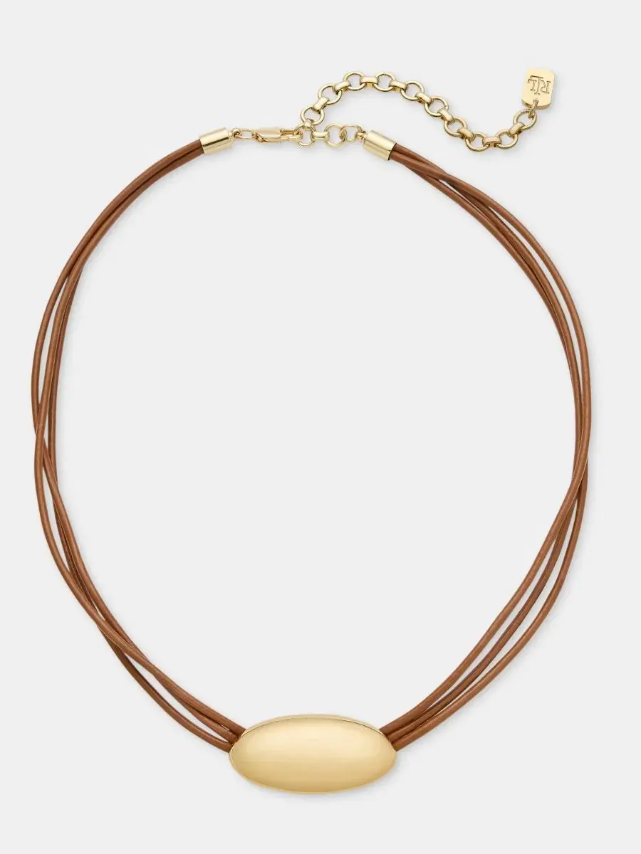 Подвеска из кожи золотистого цвета Lauren Ralph Lauren