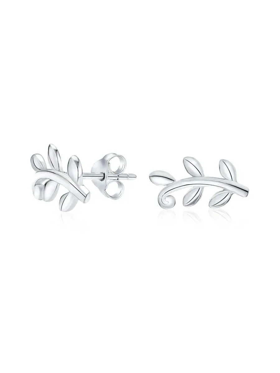 Серьги-пусеты с виноградным листом из стерлингового серебра Bling Jewelry