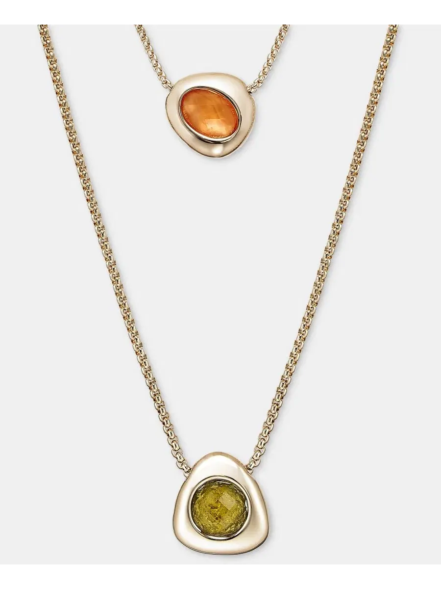 Подвеска-ожерелье Stone Pebble 30" Layered Pendant Anne Klein — изображение 2 из 5, оттенок мульти