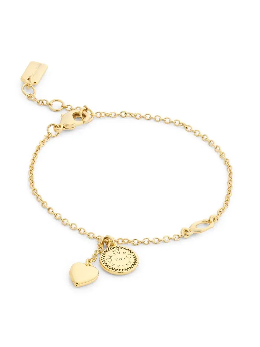 Браслет с шармами Heritage Coin Heart Charm COACH