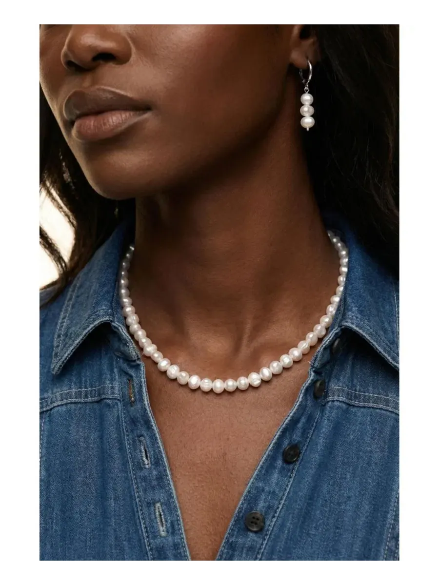 Комплект из ожерелья и сережек из пресноводного жемчуга Jackie Pearl Joey Baby