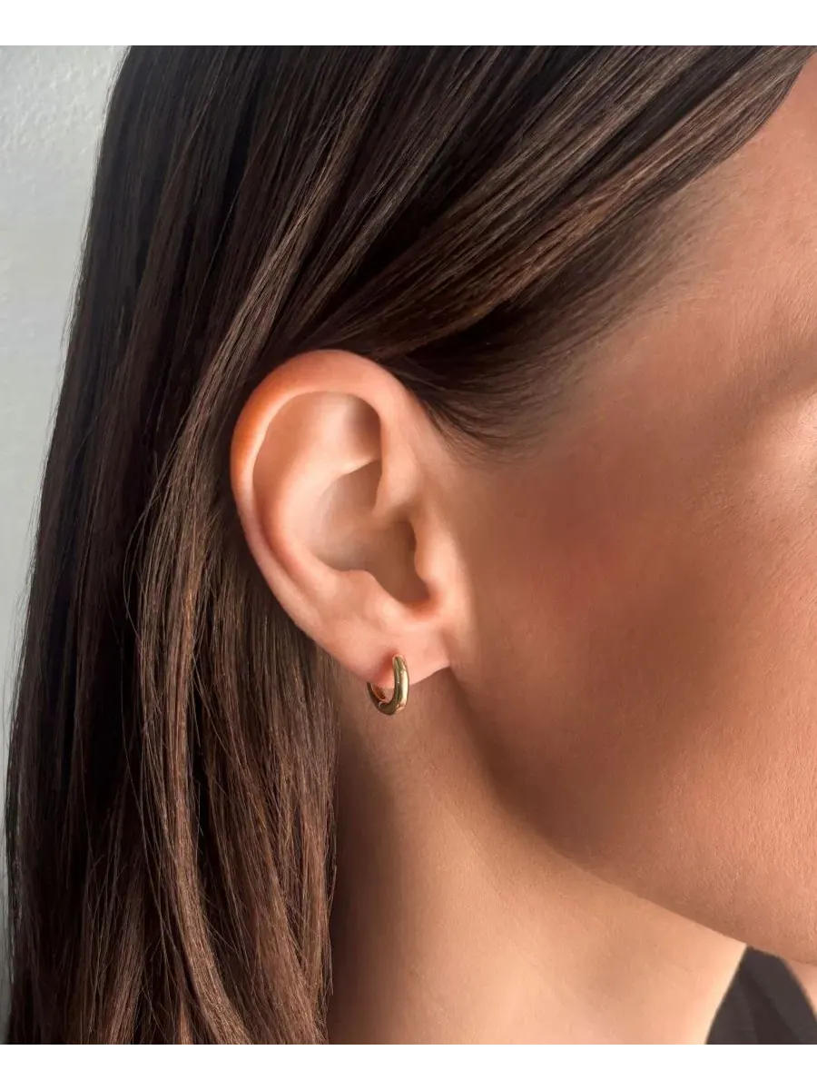Комплект серег-колец с застежкой-шарниром 14k золотое покрытие 3 шт ADORNIA — изображение 2 из 4