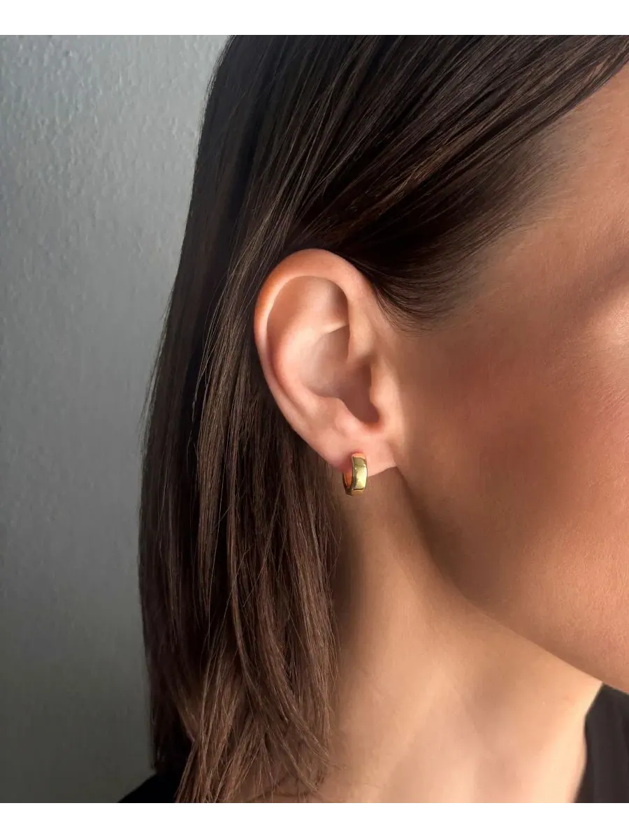 Комплект серег-колец с застежкой-шарниром 14k золотое покрытие 3 шт ADORNIA — изображение 3 из 4