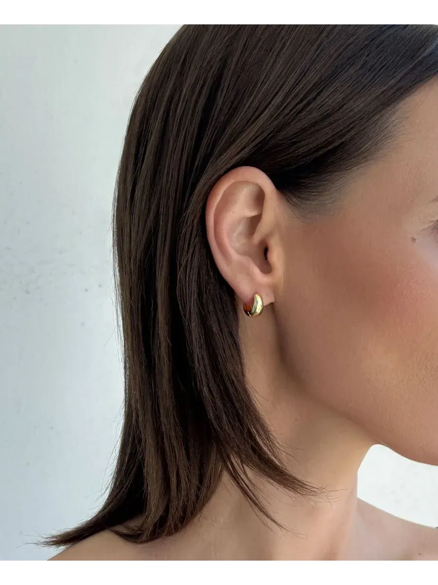 Комплект серег-колец с застежкой-шарниром 14k золотое покрытие 3 шт ADORNIA — изображение 4 из 4