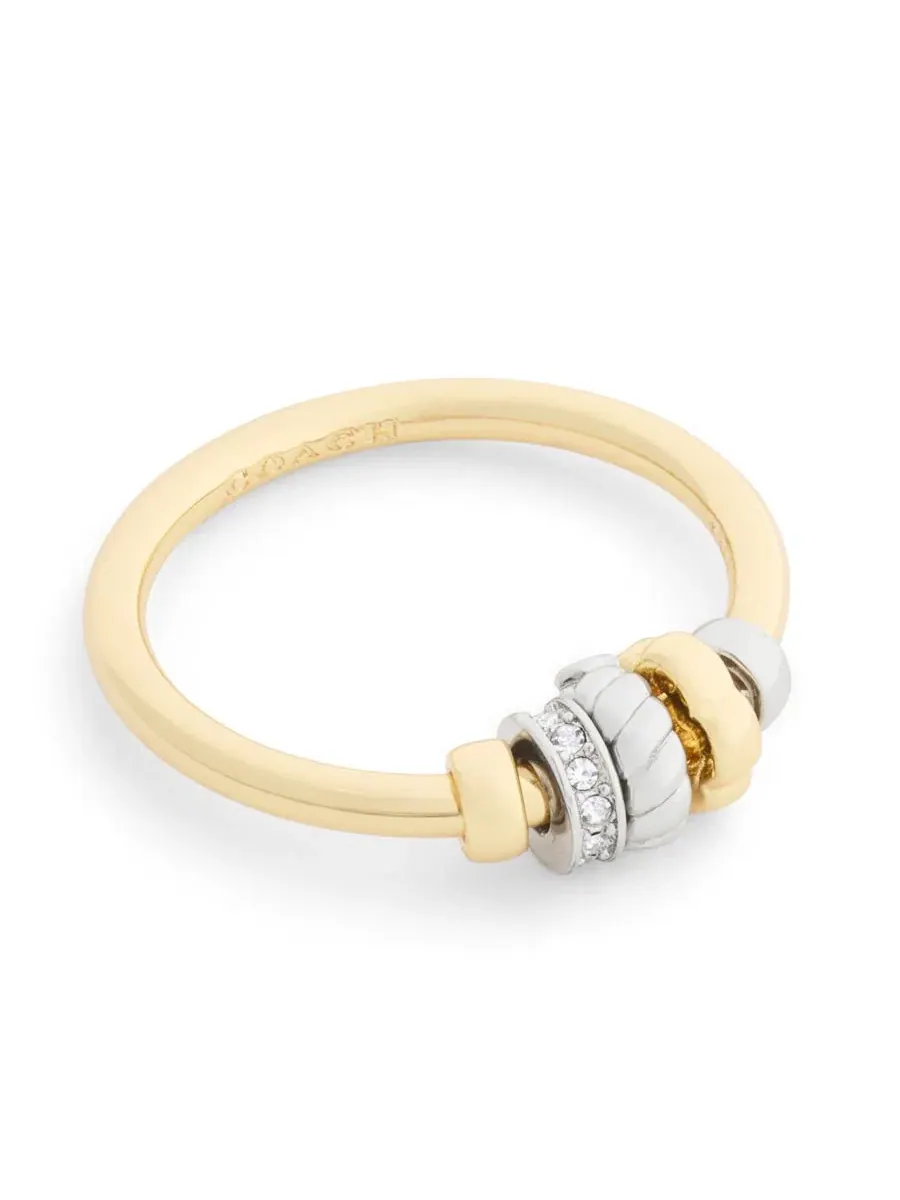 Кольцо-полоса с подвесками Faux Stone Signature Rondelle Charm Band COACH