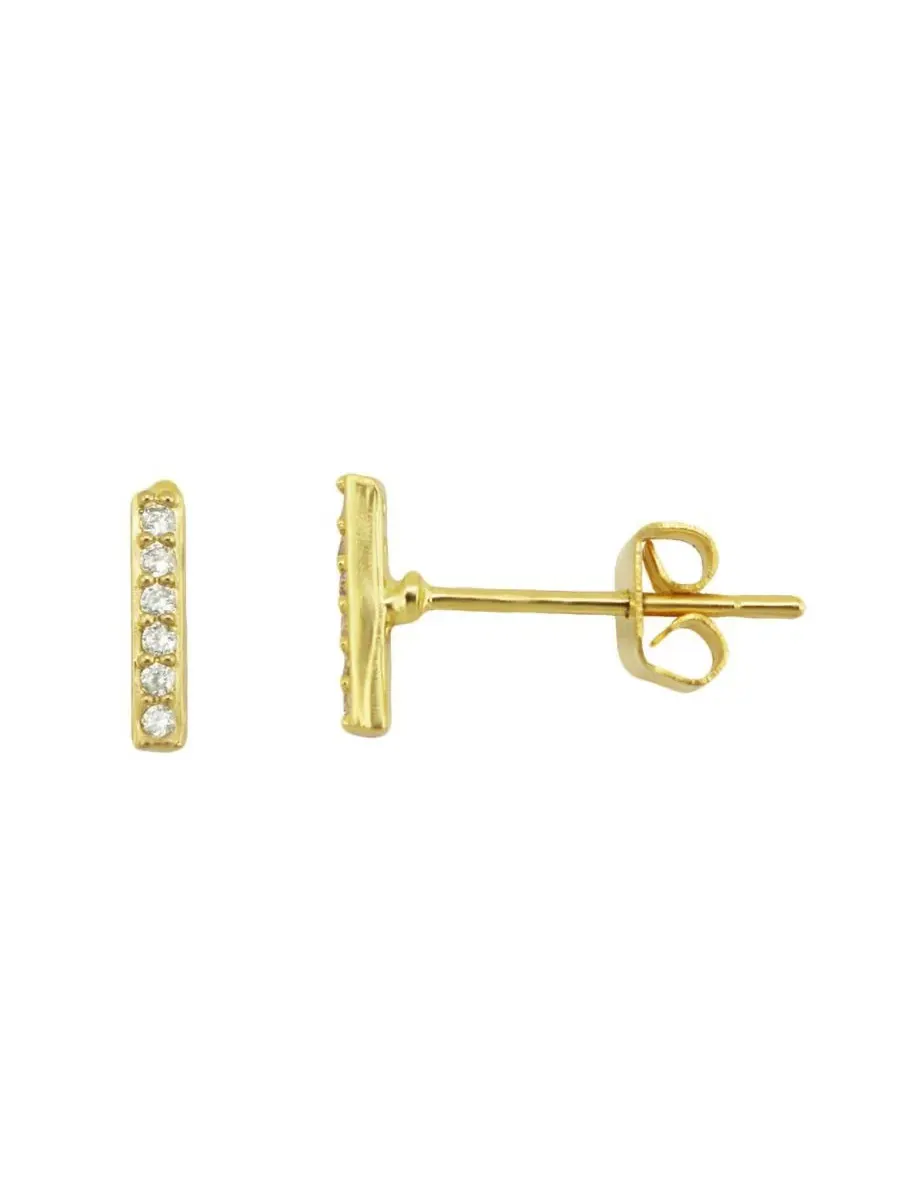Комплект сережек и колец из нержавеющей стали с фианитами Rebl Jewelry — изображение 2 из 3, оттенок золото