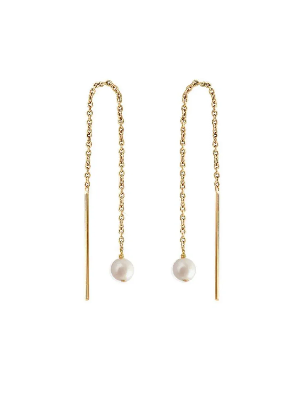Серьги-пусеты с жемчугом Paloma Pearl Threaders 18k On Sterling Astor & Orion — золотистый