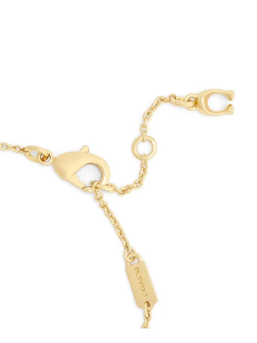 Браслет-цепочка с подвеской Tea Rose COACH — изображение 4 из 5, оттенок золотистый