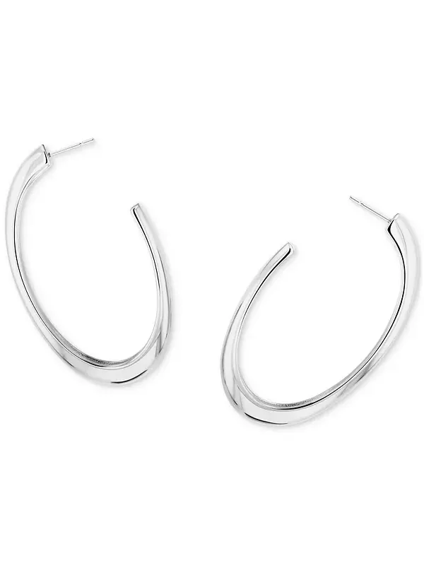 Серьги-Кольца средней длины Modern Purity, 1,97 дюйма Calvin Klein — изображение 2 из 3, оттенок серебряный